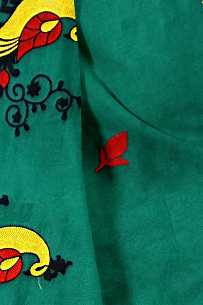 Green Blended Cotton Mayuri Hand Hand Loom Saree (1114)